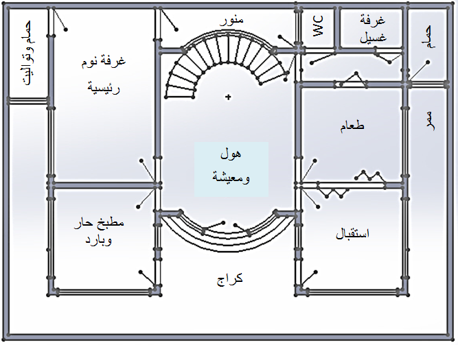 خريطة منزل 300 متر مربع - تقسيم غرف منزل 300متر 1486