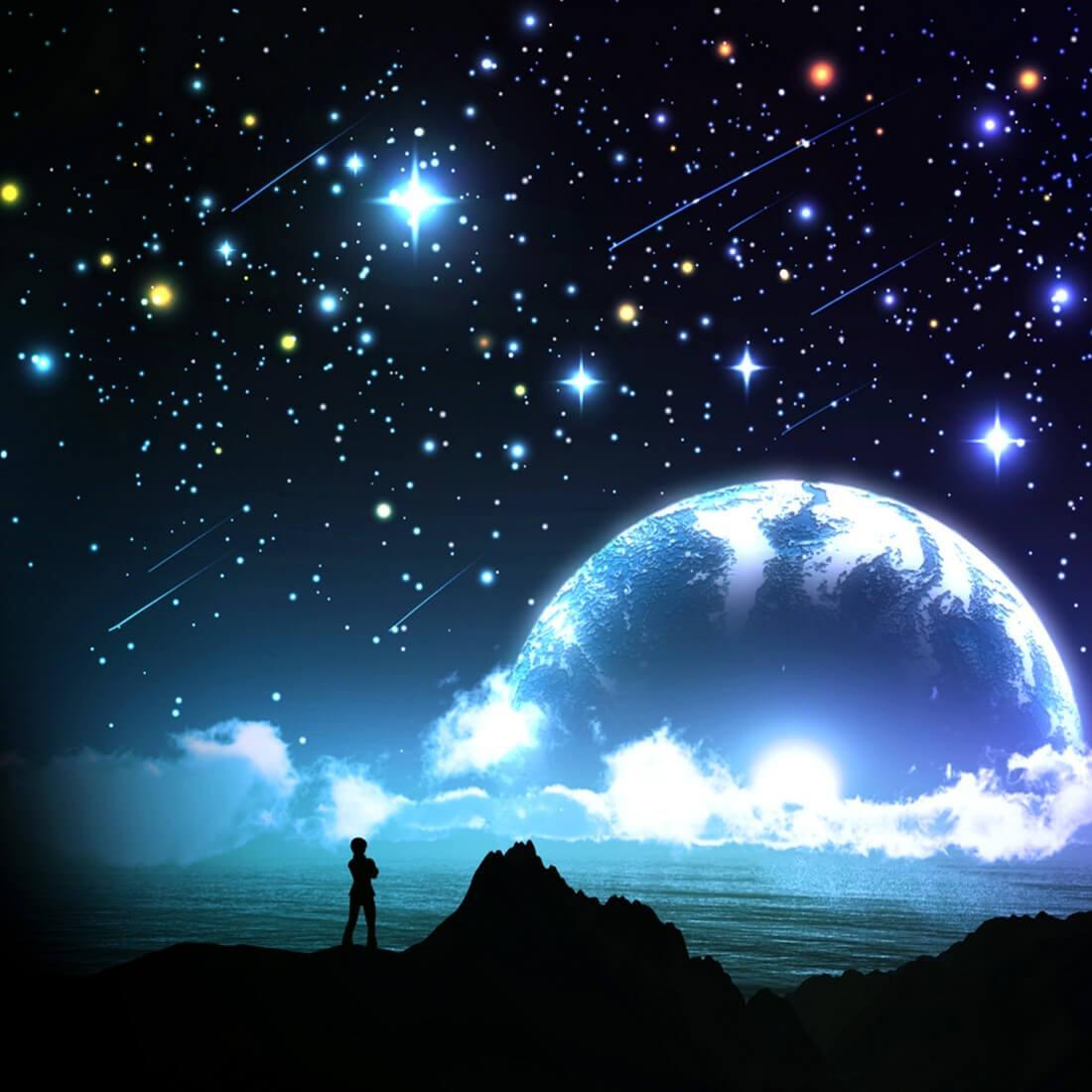 خلفيات سماء ونجوم لن يتم الخلط بينك وبين اختيار الخلفية ومشاعر الشوق